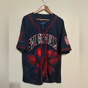 Y2K 2002 Spider-Man Baseball Jersey Men’s Size Large Embroidered Stitched